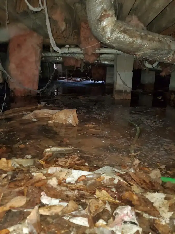 Crawl space flood assessment for Commercial Water Damage Restoration in Haverford